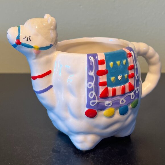 Llama / Alpaca Hand Painted Ceramic Mug / Planter ~ Home Decor ~ Animal Lover - Picture 4 of 16